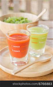Freshly squeezed juices for diet, stock photo