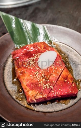Freshness Japanese kalbi wagyu meat BBQ yakiniku