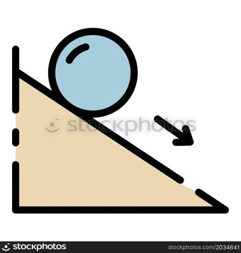Friction force icon. Outline friction force vector icon color flat isolated. Friction force icon color outline vector
