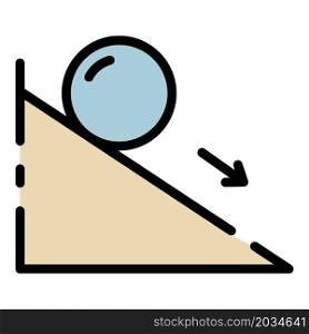 Friction force icon. Outline friction force vector icon color flat isolated. Friction force icon color outline vector
