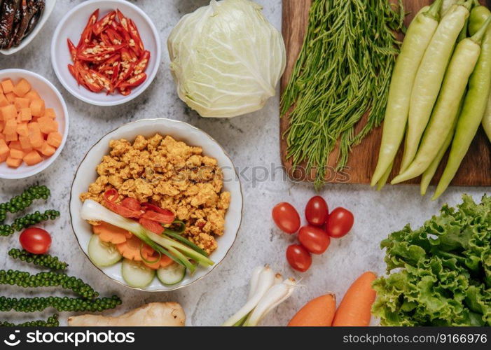 Fried Chicken Pop with Chili Scallions and tomatoes.