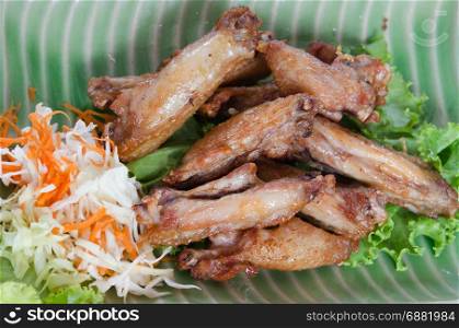 Fried chicken wings on plate