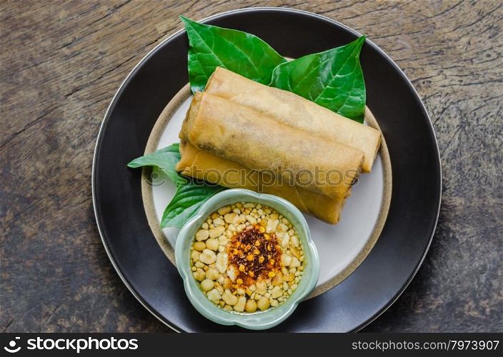 Fried Chinese Traditional Spring rolls food, asian cuisine