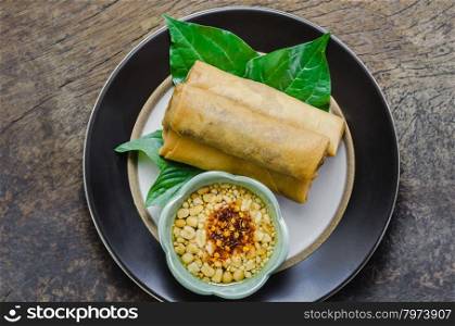 Fried Chinese Traditional Spring rolls food, asian cuisine