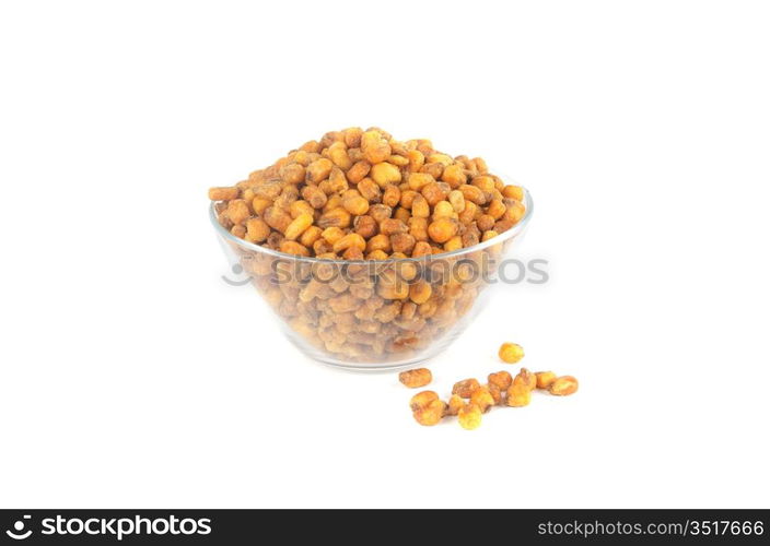 fried corn isolated on a white background