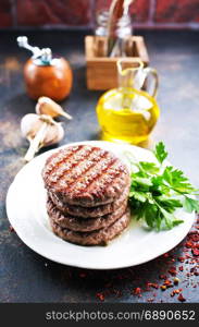 fried cutlets for burger with spice, stock photo