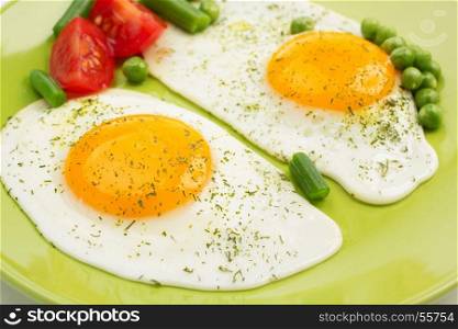 fried egg in ceramic plate