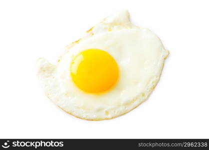 Fried egg isolated on the white background