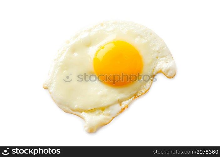 Fried egg isolated on the white background