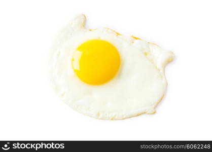 Fried egg isolated on the white background