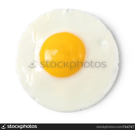 Fried egg isolated on white background.. Fried egg