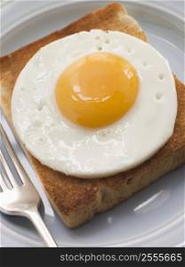 Fried Egg on White Toast