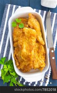 Fried fish in a batter