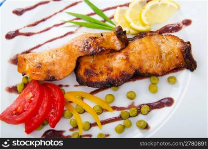 Fried fish in the plate