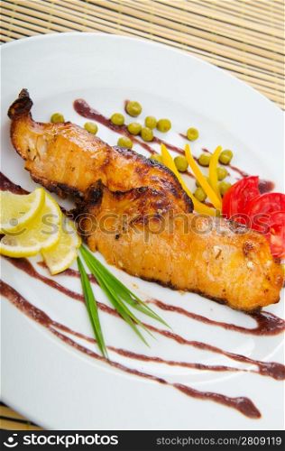 Fried fish in the plate