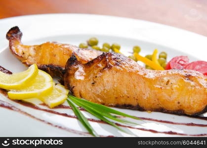 Fried fish in the plate