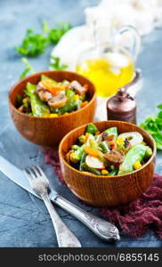 fried mix vegetables in bowl and on a table