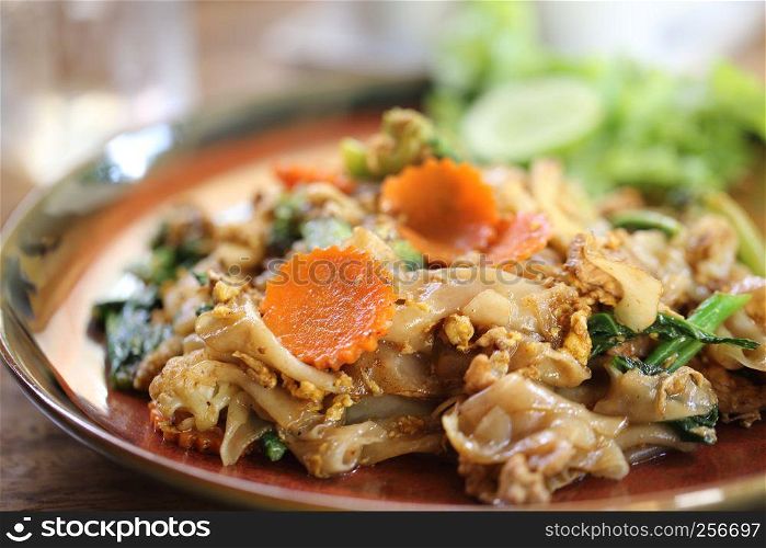 Fried noodle with pork , Thai food