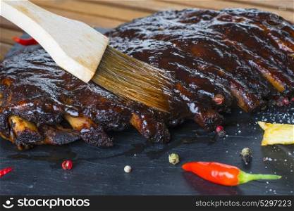fried pork ribs on plate