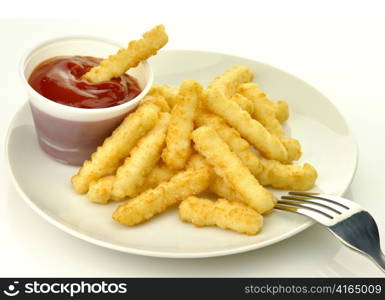 fried potatoes in a white plate