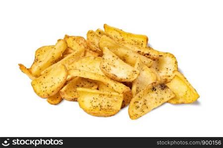 Fried potatoes isolated on white background. Fried potatoes