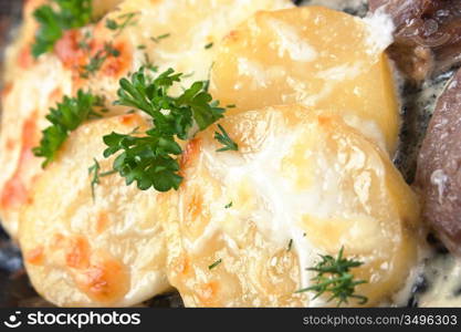 fried potatoes with sour cream