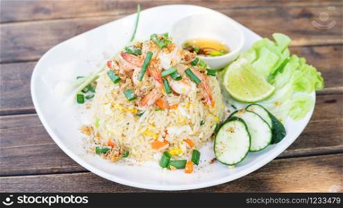 Fried rice with shrimp, (Thai food).