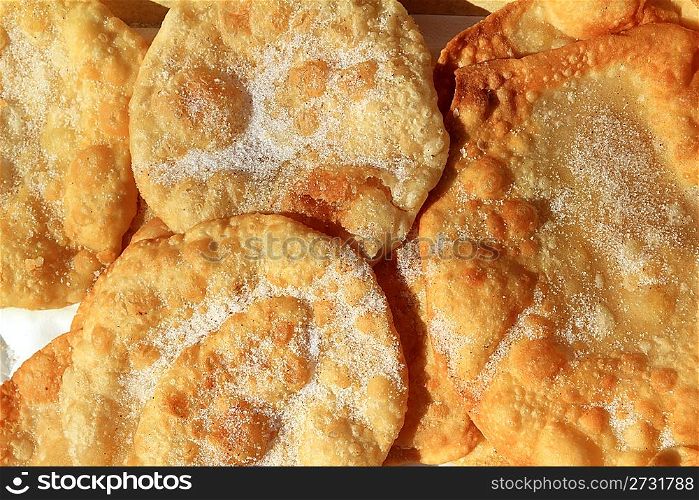 fried sugar round wheat flour toasts mediterranean dessert