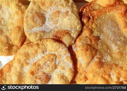 fried sugar round wheat flour toasts mediterranean dessert