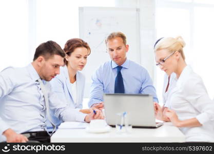 friendly business team having meeting in office