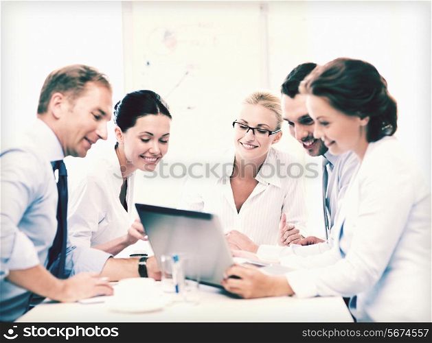friendly business team having meeting in office