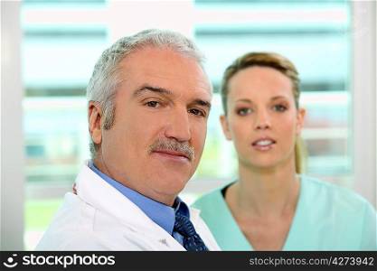 Friendly looking doctor and nurse