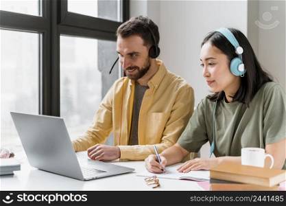 friends attending online classes together 3