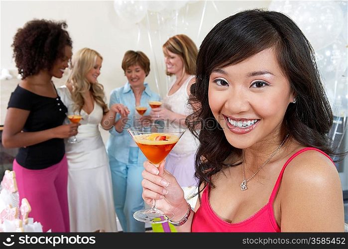 Friends Drinking Cocktails at Bridal Shower