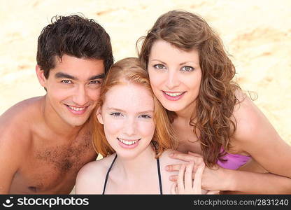 Friends enjoying a day at the beach together