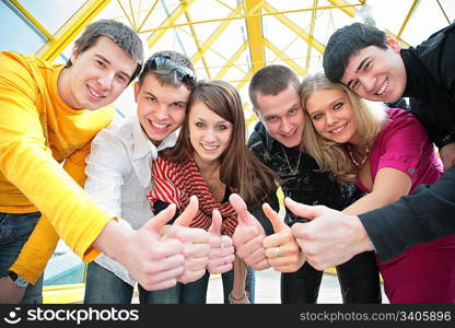 friends group gesturing ok