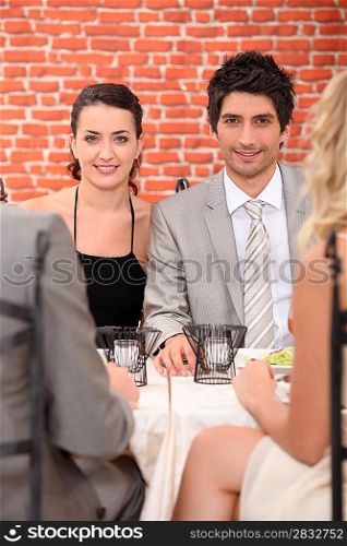 Friends in a restaurant