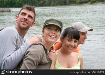 friends on a mountain hike