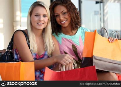 Friends out shopping together