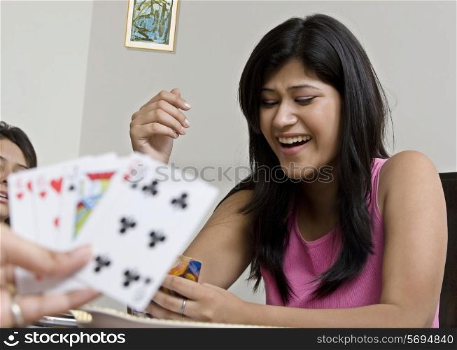 Friends playing cards