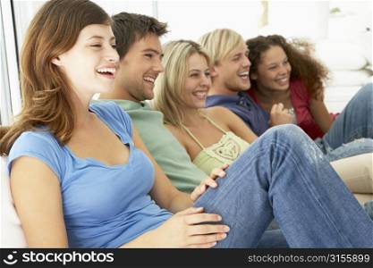 Friends Watching Television Together