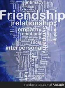 Friendship background concept. Background concept wordcloud illustration of friendship international