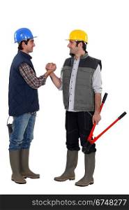 Friendship between construction workers