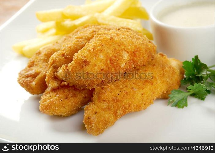 Fries and Chicken Nuggets.closeup