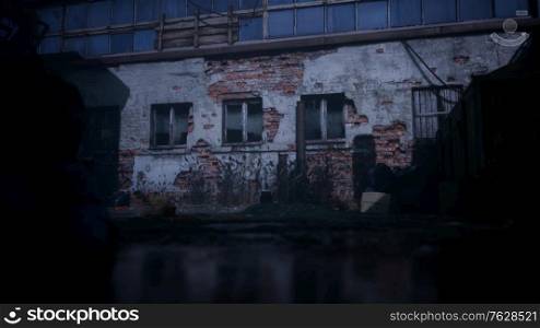 frightening abandoned factory at night