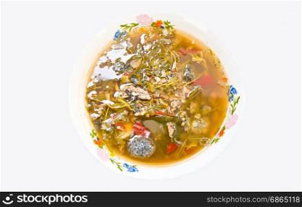 frog curry food from nature on white background