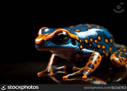 Frog poison colorful closeup. Animal dart. Generate Ai. Frog poison colorful closeup. Generate Ai