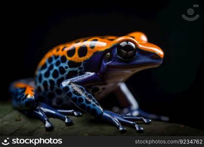 Frog poison colorful macro. Costa rica animal. Generate Ai. Frog poison colorful macro. Generate Ai