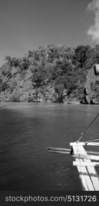 from a boat in philippines snake island near el nido palawan beautiful panorama coastline sea and rock