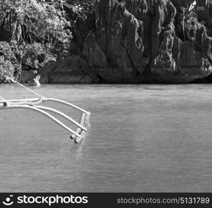 from a boat in philippines snake island near el nido palawan beautiful panorama coastline sea and rock